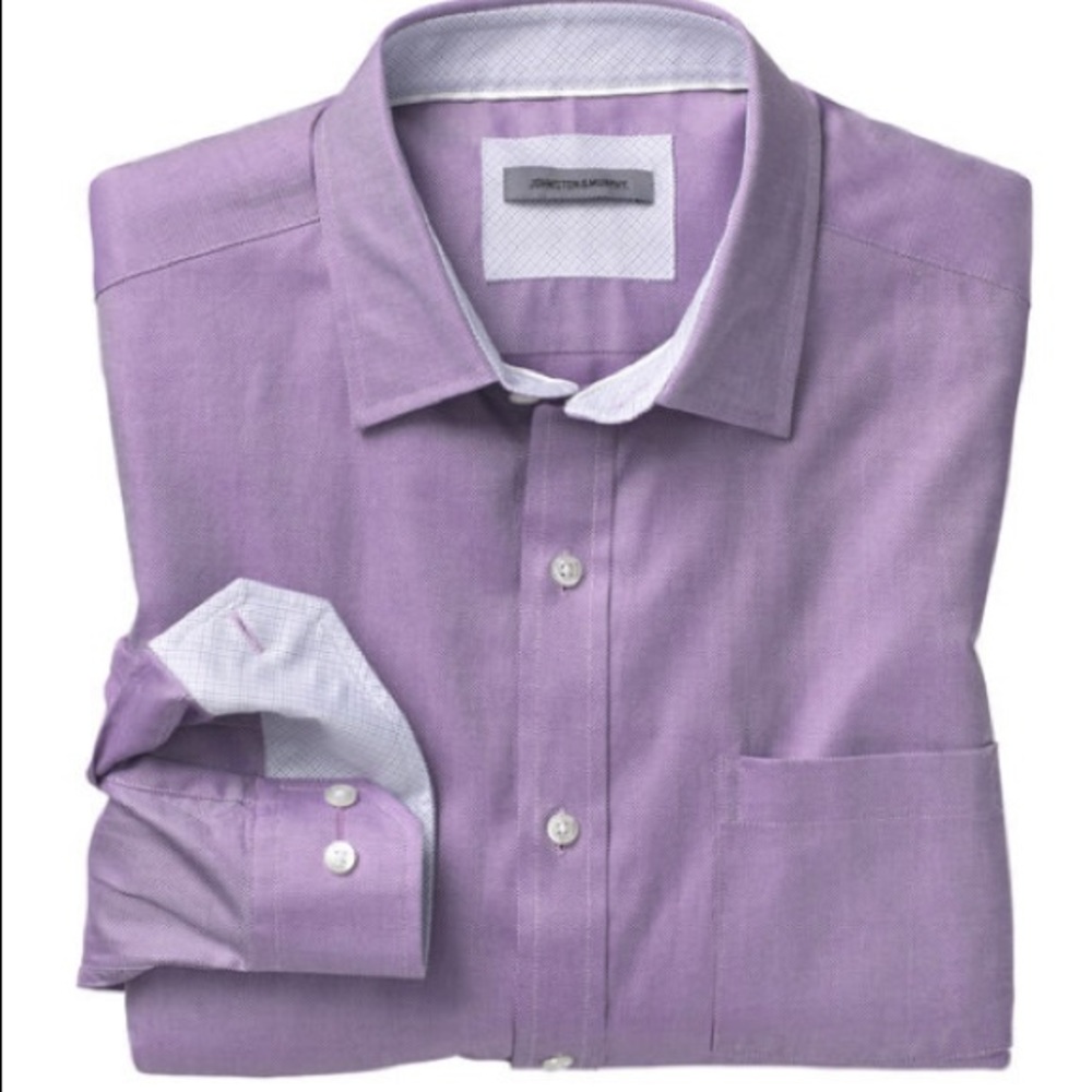 Johnston and Murphy Royal Oxford Pink Dres Shirt